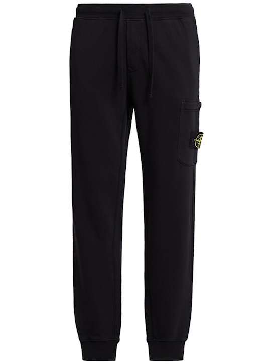 Stone Island: Cotton sweatpants - Black - men_0 | Luisa Via Roma