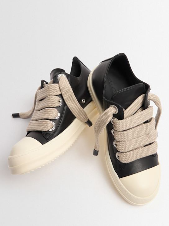 Rick Owens: Jumbolace low leather sneakers - men_1 | Luisa Via Roma