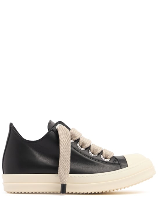 Rick Owens: Jumbolace low leather sneakers - men_0 | Luisa Via Roma