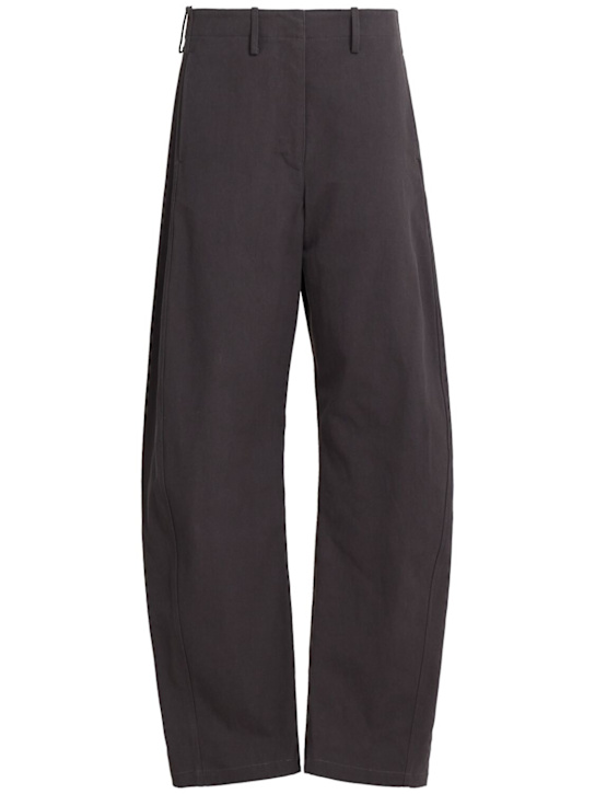 Magda Butrym: Wide leg cotton pants - Dark Grey - women_0 | Luisa Via Roma