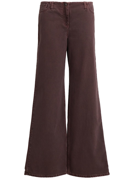 Magda Butrym: Low waist denim straight jeans - Brown - women_0 | Luisa Via Roma