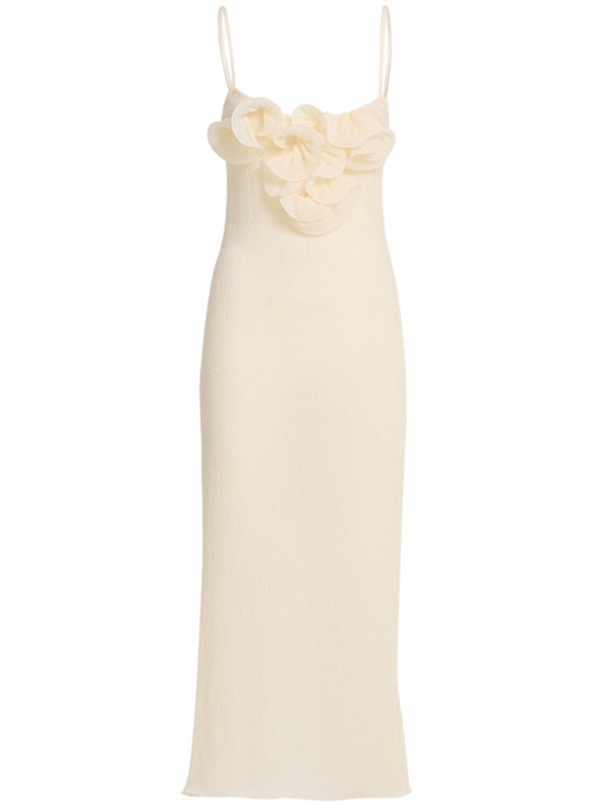 Magda Butrym: Lyocell blend midi dress - Cream - women_0 | Luisa Via Roma