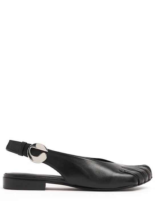 Coperni: 5T leather slingback ballerina flats - Black - women_0 | Luisa Via Roma