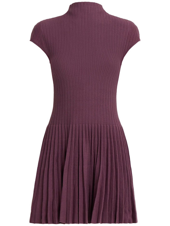 Magda Butrym: Vestido corto plisado de algodón - Violeta - women_0 | Luisa Via Roma