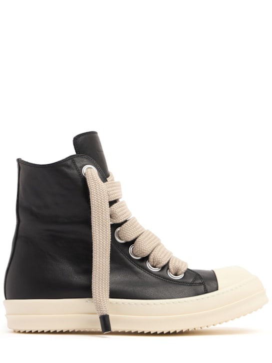 Rick Owens: Jumbolace high top leather sneakers - men_0 | Luisa Via Roma