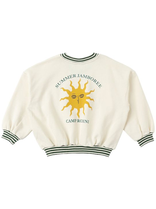 Mini Rodini: Printed cotton sweatshirt - オフホワイト - kids-girls_1 | Luisa Via Roma