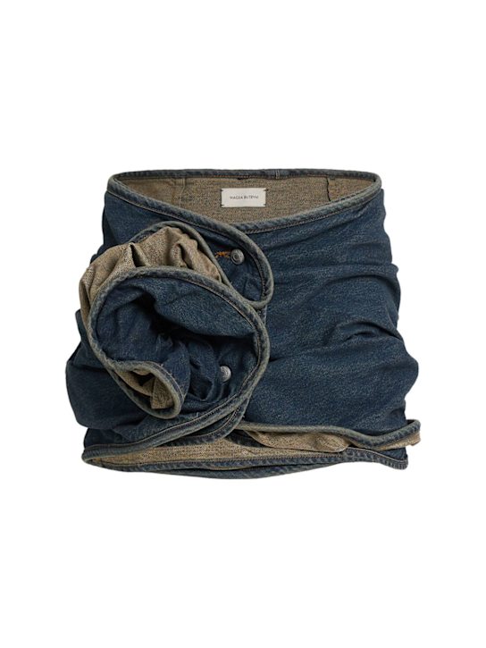Magda Butrym: Denim mini skirt - Vintage Blue - women_0 | Luisa Via Roma