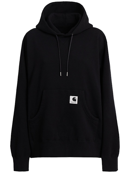 Sacai: Sacai x Carhartt WIP cotton hoodie - Black - women_0 | Luisa Via Roma