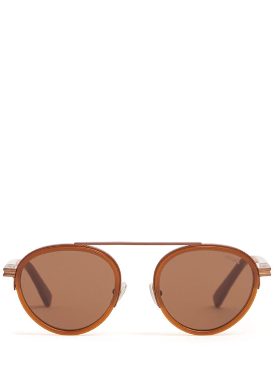 Zegna: Orizzonte II acetate & metal sunglasses - men_0 | Luisa Via Roma