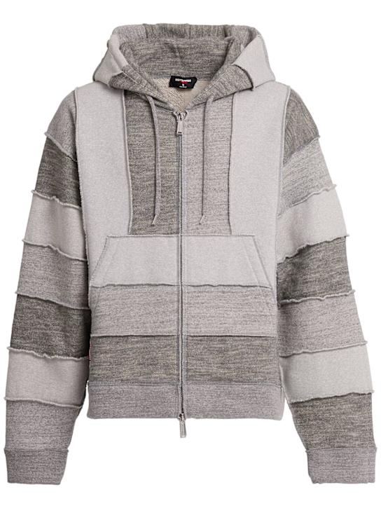 Dsquared2: Magliano Venue fit zipped hoodie - Grey Melange Mi - men_0 | Luisa Via Roma