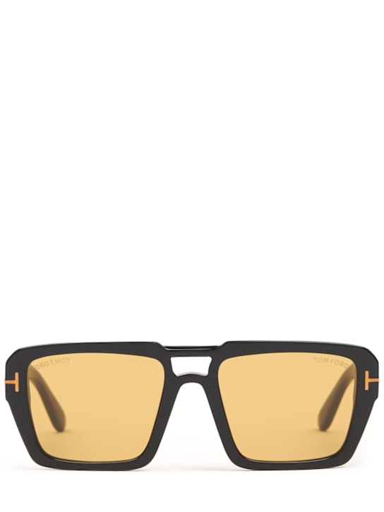 Tom Ford: Redford方形太阳镜 - 黑色/棕色 - men_0 | Luisa Via Roma