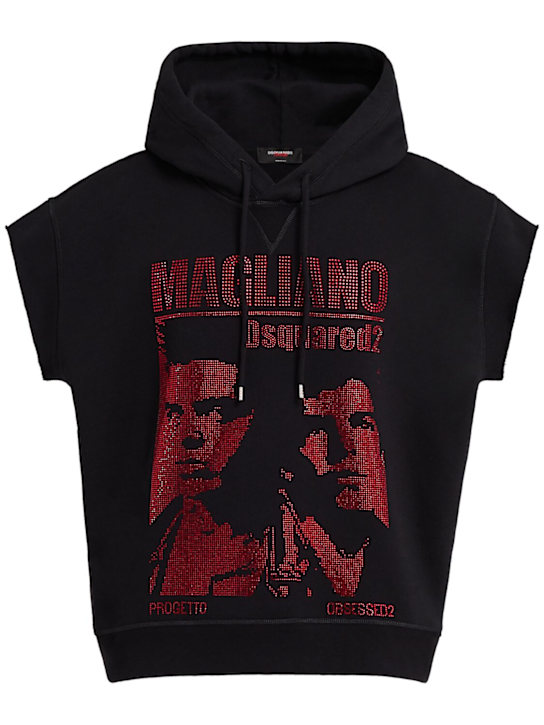 Dsquared2: Sweat à capuche en coton Magliano - men_0 | Luisa Via Roma