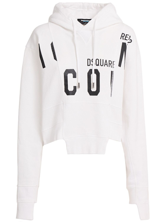 Dsquared2: Sliced jersey hoodie - women_0 | Luisa Via Roma