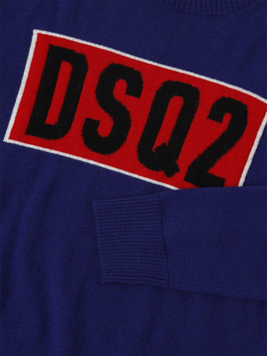 Dsquared2: Strickpullover aus Wolle - Dunkelblau - kids-boys_1 | Luisa Via Roma