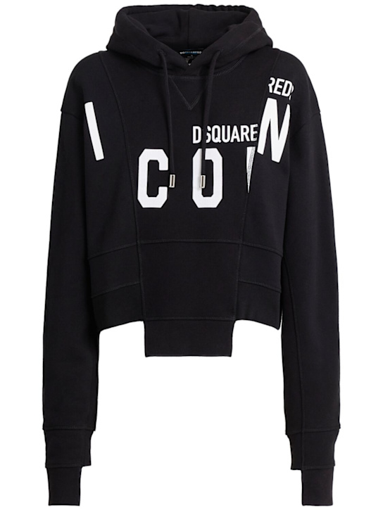 Dsquared2: Sliced jersey hoodie - women_0 | Luisa Via Roma
