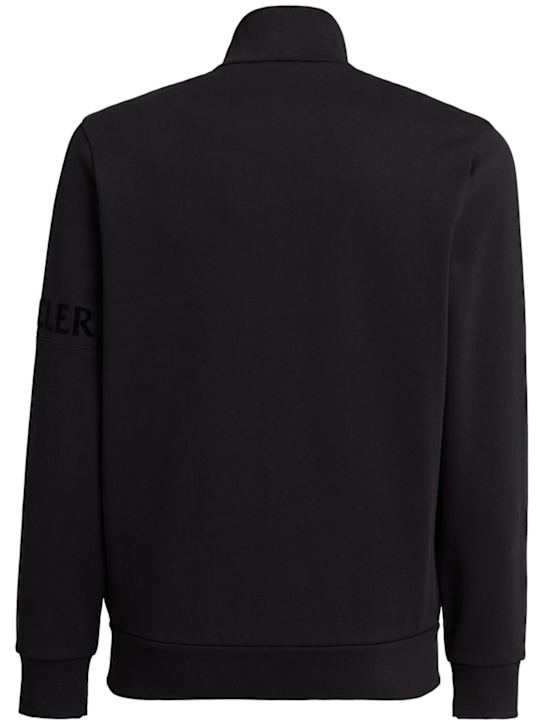 Moncler: Cotton zip-up sweatshirt - ブラック - men_1 | Luisa Via Roma