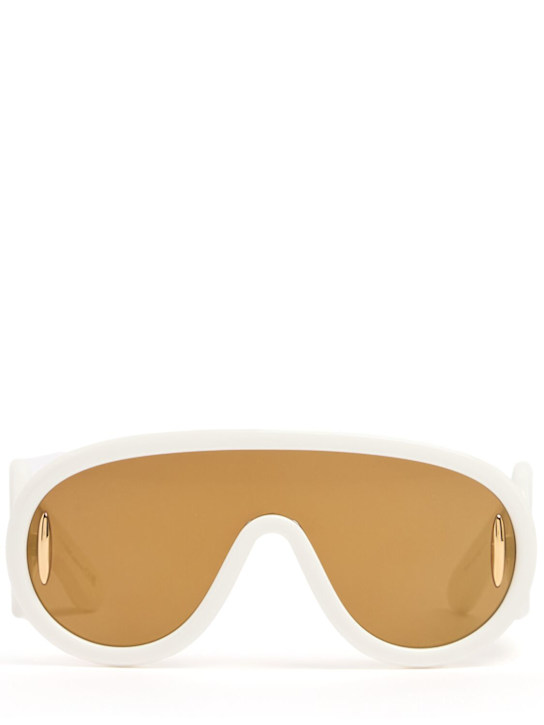 Loewe: Paula's Ibiza mask sunglasses - Ivory/Brown - men_0 | Luisa Via Roma