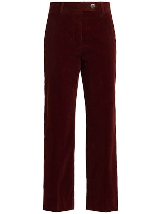 Blazé Milano: Nana cotton straight pants - Plum - women_0 | Luisa Via Roma