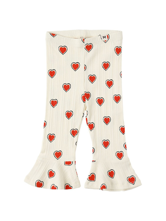 Mini Rodini: Trainingshose aus Baumwollmischjersey - Wollweiß - kids-girls_0 | Luisa Via Roma