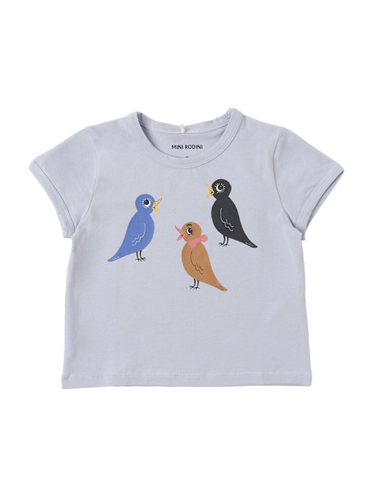 Mini Rodini: Printed cotton blend jersey t-shirt - パープル - kids-girls_0 | Luisa Via Roma