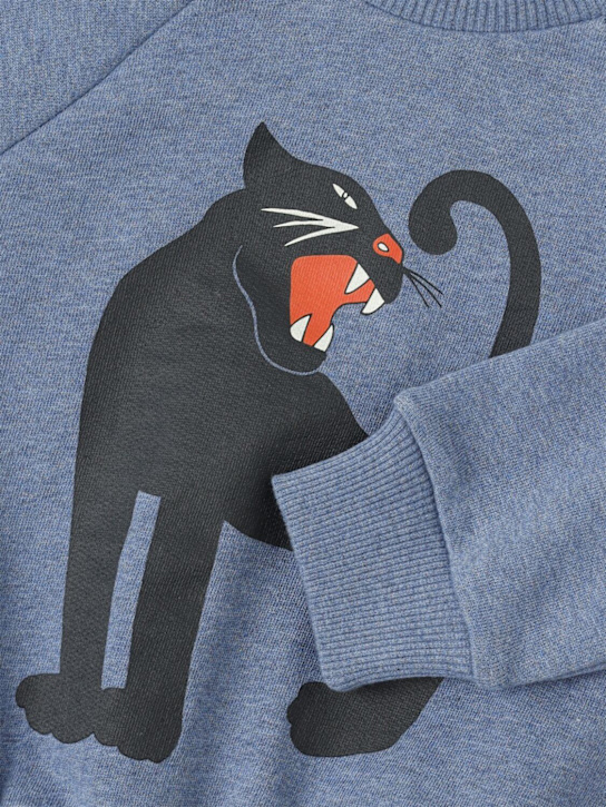 Mini Rodini: Printed cotton crewneck sweatshirt - Blue - kids-boys_1 | Luisa Via Roma