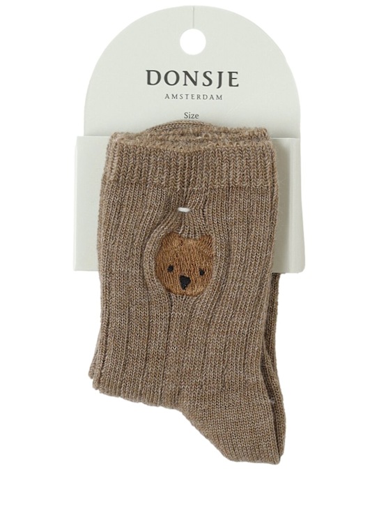 Donsje: Bear cotton blend socks - kids-girls_0 | Luisa Via Roma