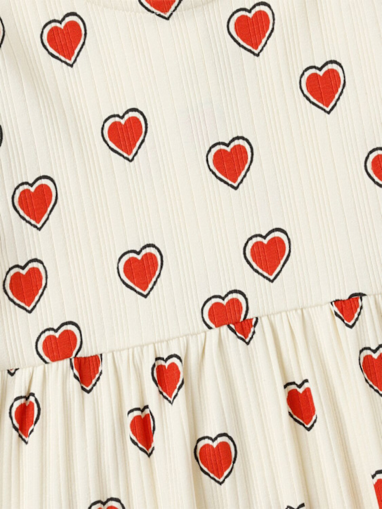 Mini Rodini: Printed stretch cotton jersey dress - Off White - kids-girls_1 | Luisa Via Roma