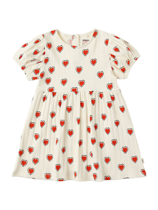 Mini Rodini: Printed stretch cotton jersey dress - Off White - kids-girls_0 | Luisa Via Roma