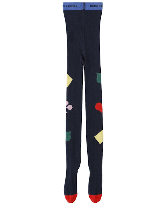 Bobo Choses: Color block tights - ブルー - kids-girls_0 | Luisa Via Roma