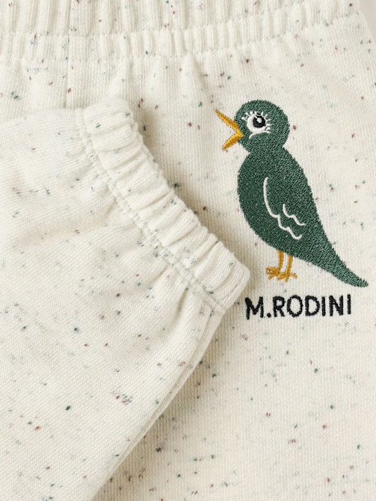 Mini Rodini: Pantaloni in felpa di cotone stampata - Off White - kids-girls_1 | Luisa Via Roma