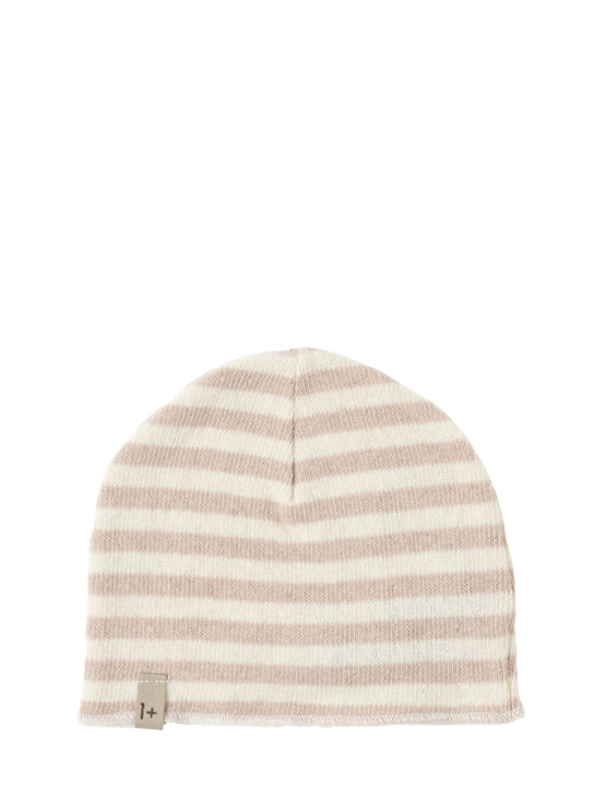 1 + IN THE FAMILY: Striped cotton blend beanie - ベージュ - kids-girls_0 | Luisa Via Roma