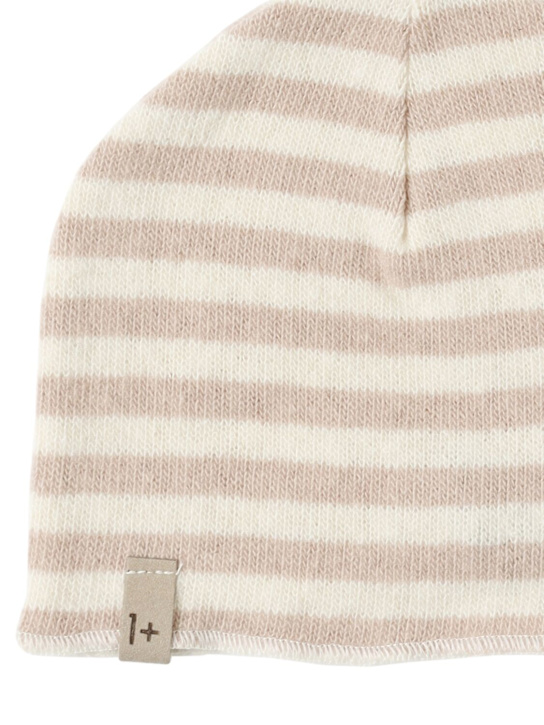 1 + IN THE FAMILY: Striped cotton blend beanie - ベージュ - kids-girls_1 | Luisa Via Roma