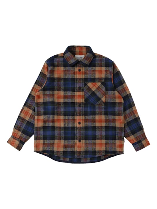 Carhartt WIP: Dern check wool blend shirt - マルチカラー - kids-boys_0 | Luisa Via Roma