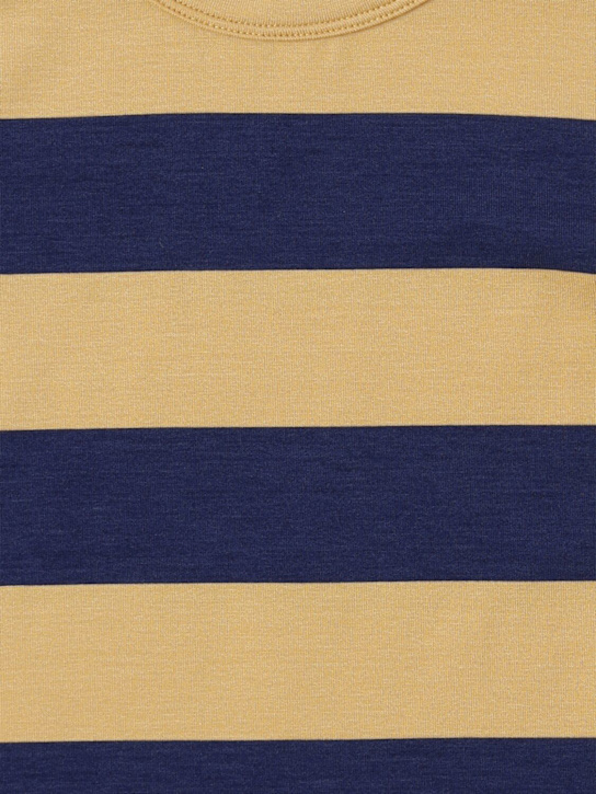 Mini Rodini: Striped jersey t-shirt - ベージュ/ブルー - kids-girls_1 | Luisa Via Roma