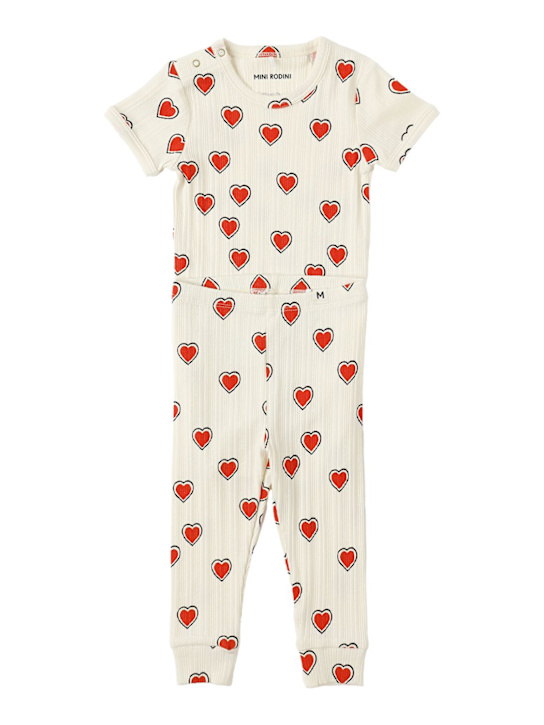 Mini Rodini: Printed jersey bodysuit & pants - Off White - kids-boys_0 | Luisa Via Roma