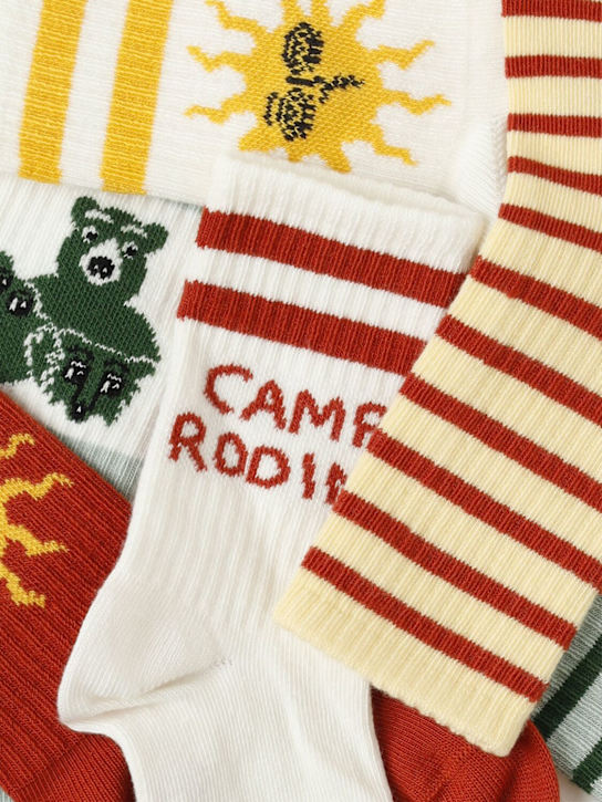 Mini Rodini: Set of 6 cotton blend jacquard socks - マルチカラー - kids-girls_1 | Luisa Via Roma