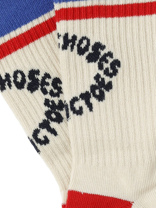 Bobo Choses: Logo intarsia cotton blend socks - kids-boys_1 | Luisa Via Roma