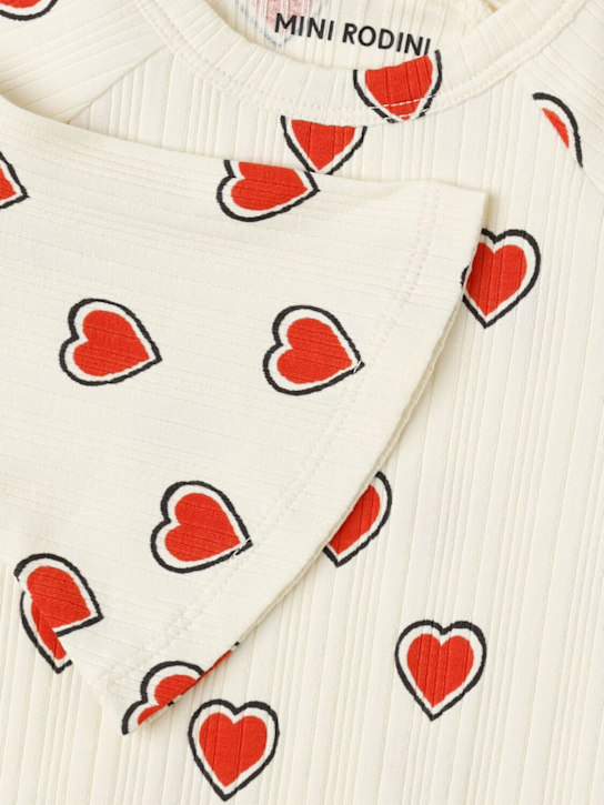 Mini Rodini: Printed cotton blend top - オフホワイト - kids-girls_1 | Luisa Via Roma