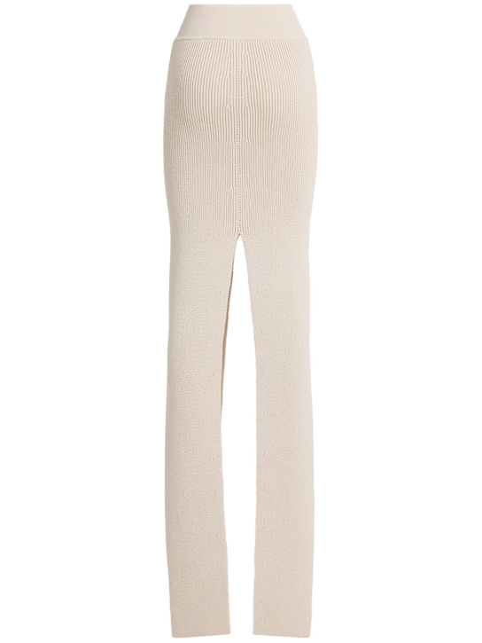 Rick Owens: Langer Rock aus Wollstrick - Natural - women_1 | Luisa Via Roma