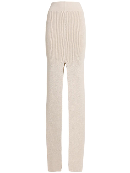 Rick Owens: Langer Rock aus Wollstrick - Natural - women_0 | Luisa Via Roma