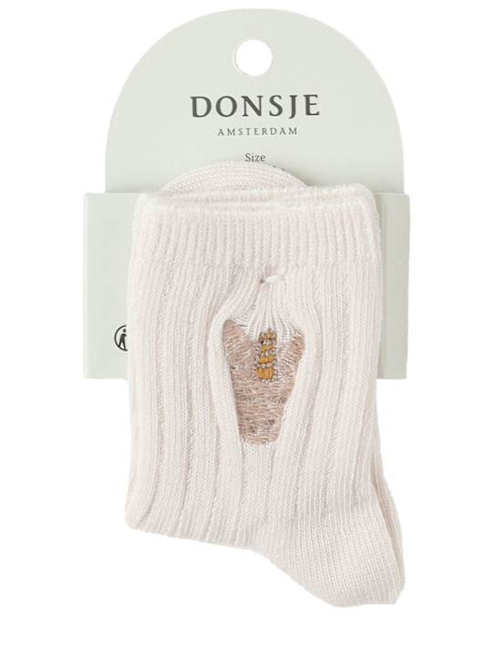 Donsje: Koala cotton blend socks - ベージュ - kids-girls_0 | Luisa Via Roma
