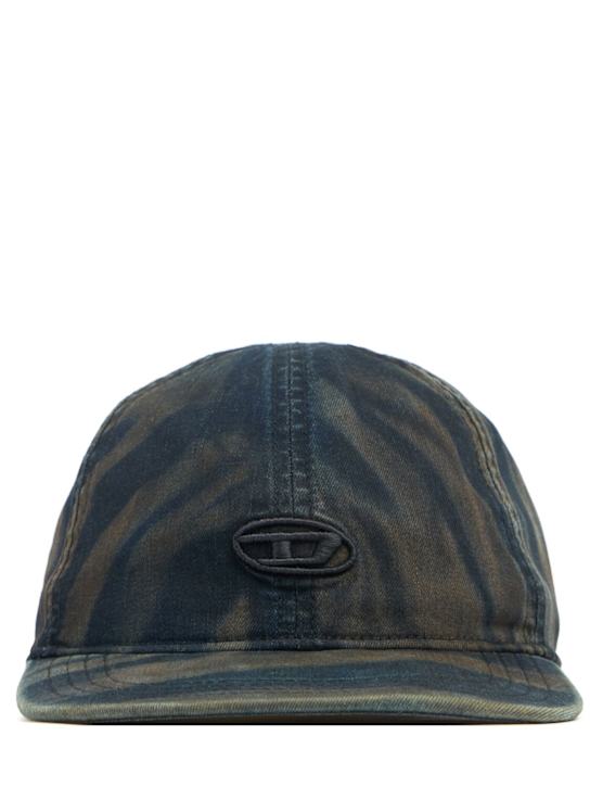 Diesel: Oval-D light denim cotton baseball cap - men_0 | Luisa Via Roma