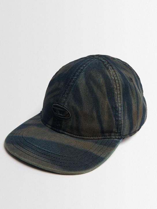 Diesel: Oval-D light denim cotton baseball cap - men_1 | Luisa Via Roma