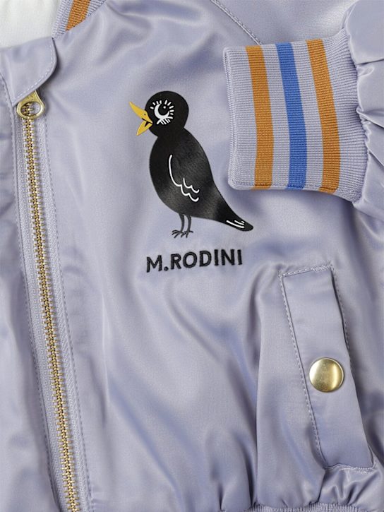 Mini Rodini: Printed nylon bomber jacket - Purple - kids-boys_1 | Luisa Via Roma