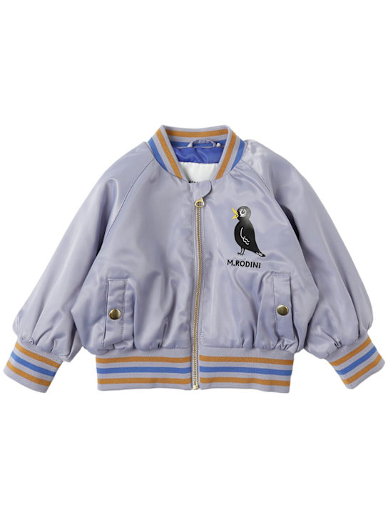 Mini Rodini: Printed nylon bomber jacket - Purple - kids-boys_0 | Luisa Via Roma
