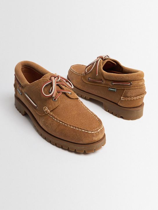 Sebago: Acadia suede waxed leather loafers - men_1 | Luisa Via Roma