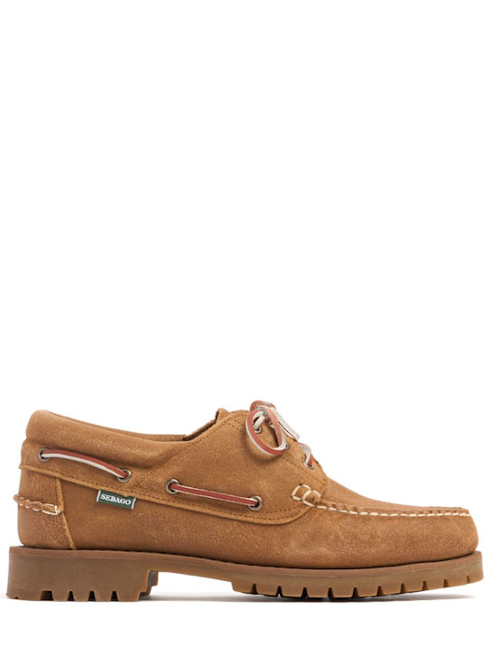 Sebago: Acadia suede waxed leather loafers - men_0 | Luisa Via Roma