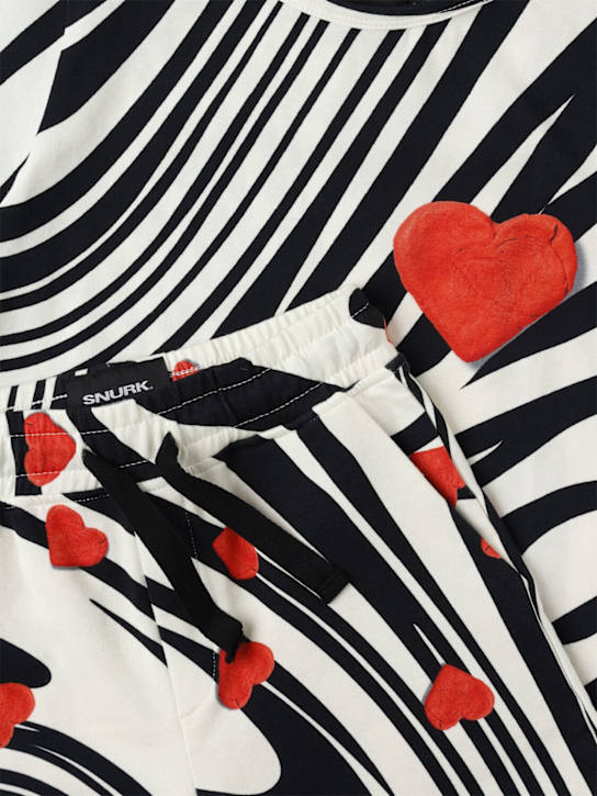 Snurk: T-SHIRT UND SHORTS AUS BIO-BAUMWOLLE MIT DRUCK - Weiß/Schwarz - kids-girls_1 | Luisa Via Roma