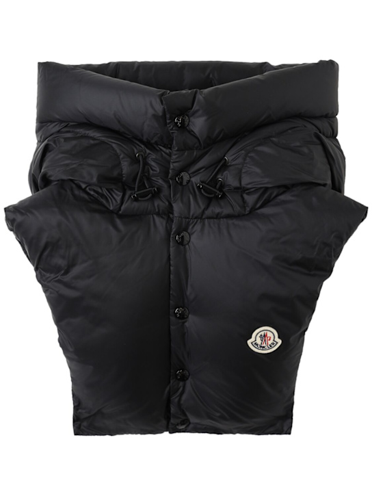 Moncler: Nylon down hood - Black - men_0 | Luisa Via Roma