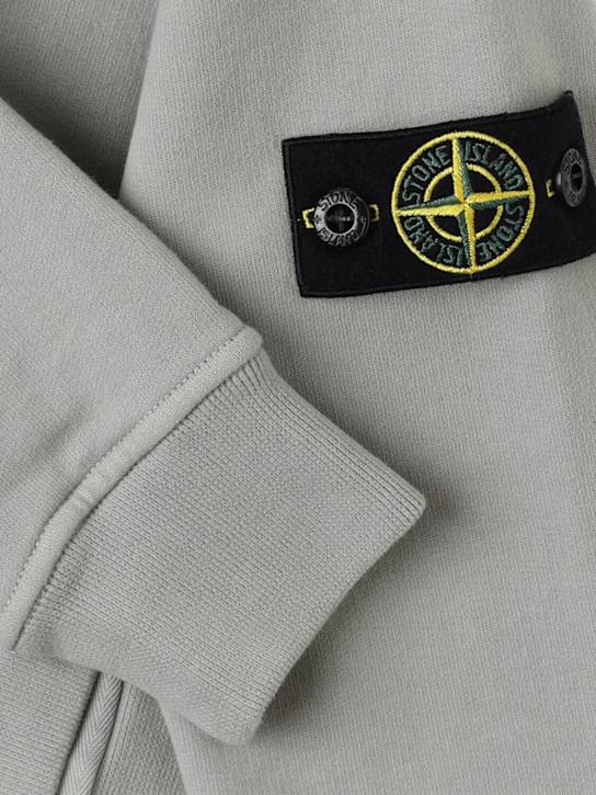 Stone Island Junior: Organic cotton sweatshirt hoodie - ダスト - kids-girls_1 | Luisa Via Roma